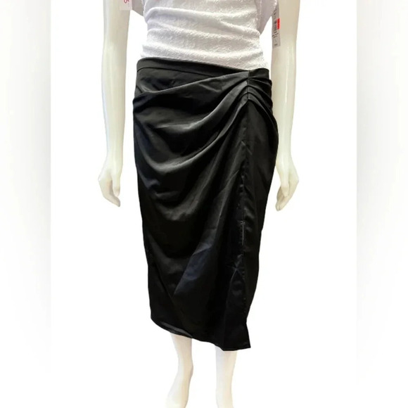 RO&DE Black  Midi Skirt Satiny Size Large - Picture 1 of 9